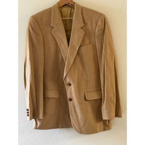 Zagato Men’s 100% Pure Cashmere Vintage Blazer Jacket Camel Tan Size 42R